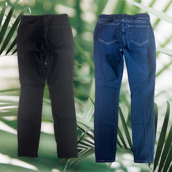 NYDJ Women's 6 Set 2 Ami Skinny Black & Dark Blue Lift x Tuck Jeans Stretch - Picture 2 of 7